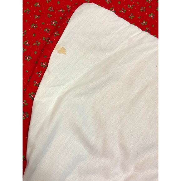 Quilted Style Christmas Tree Skirt 32”Handmade Peace, Love, Joy Vintage 1980s - Picture 8 of 8